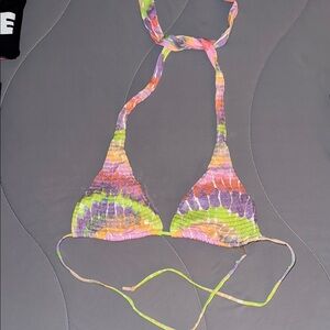 Colorful Tie-Dye Sequin Bikini Top